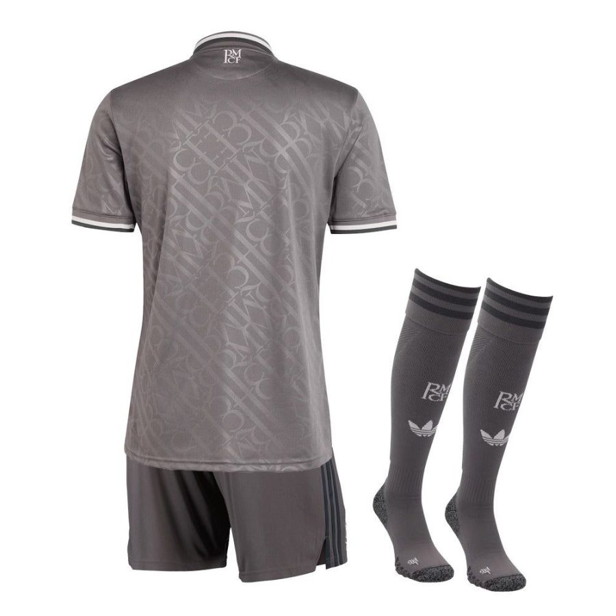 tenue-de-football-enfant-real-madrid-troisieme-maillot-saison-2024-2025-avec-short equipamento de futebol criança Real Madrid terceira camisola época 2024 2025 com calção