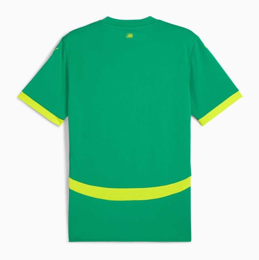 equipamento de futebol Senegal alternativa jersey dos Leões de Teranga cor branco verde vermelho