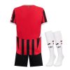 tenue-enfant-ac-milan-maillot-domicile-saison-2024-2025 equipamento criança AC Milan camisola principal época 2024 2025