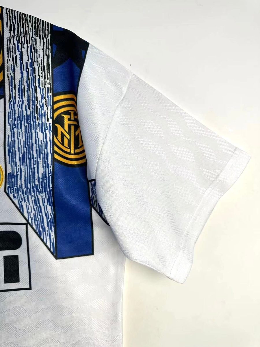 Equipamento oficial Inter Milão alternativa estilo vintage época noventa e cinco noventa e seis