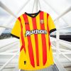 equipamento oficial RC Lens camisola amarela e vermelha para adepto em casa
