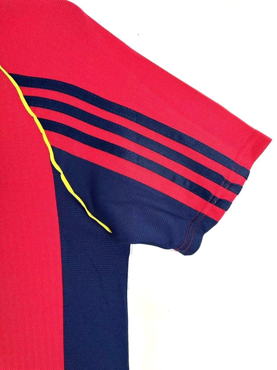 equipamento oficial roja principal flocagem retro futebol espanhol