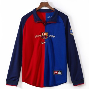 Camisola Barcelona Principal 1999-2000 Retro Mangas Compridas