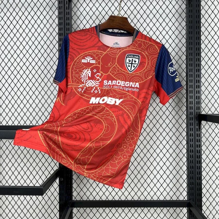 Camisola Cagliari 2025-26 Homem Criança Futebol