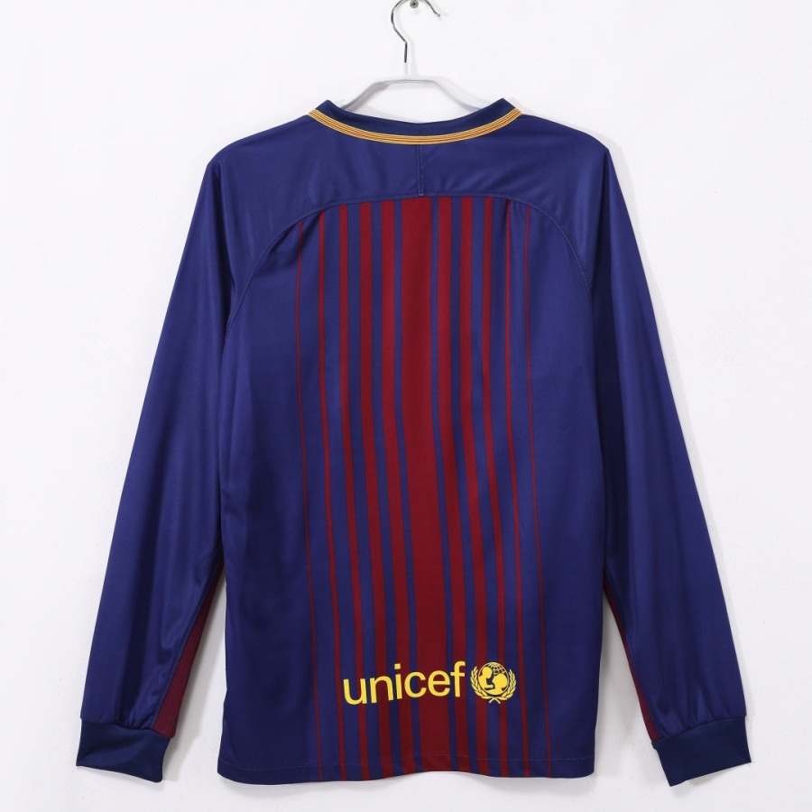 Camisola Barcelona Principal 2017-2018 Mangas Compridas Retro