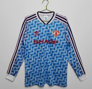 Camisola Manchester United 1991/92 Alternativa Mangas Compridas