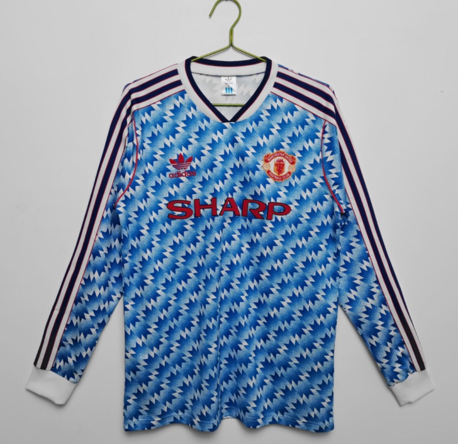 Camisola Manchester United 1991/92 Alternativa Mangas Compridas