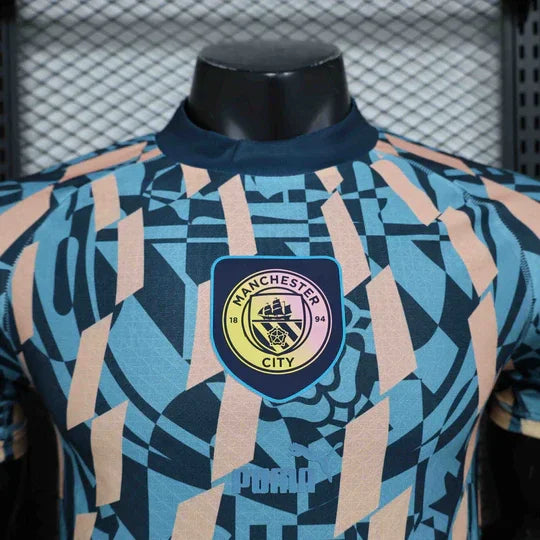 Camisola Manchester City Azul Retro 2024-25