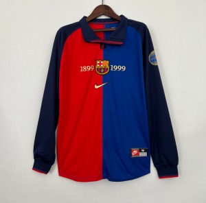 Camisola FC Barcelona 1999/00 Principal Mangas Compridas