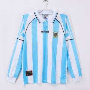 Camisola Argentina Principal 1998 Retro Mangas Compridas