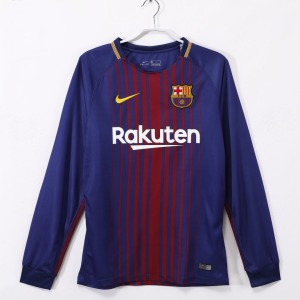 Camisola Barcelona Principal 2017-2018 Mangas Compridas Retro
