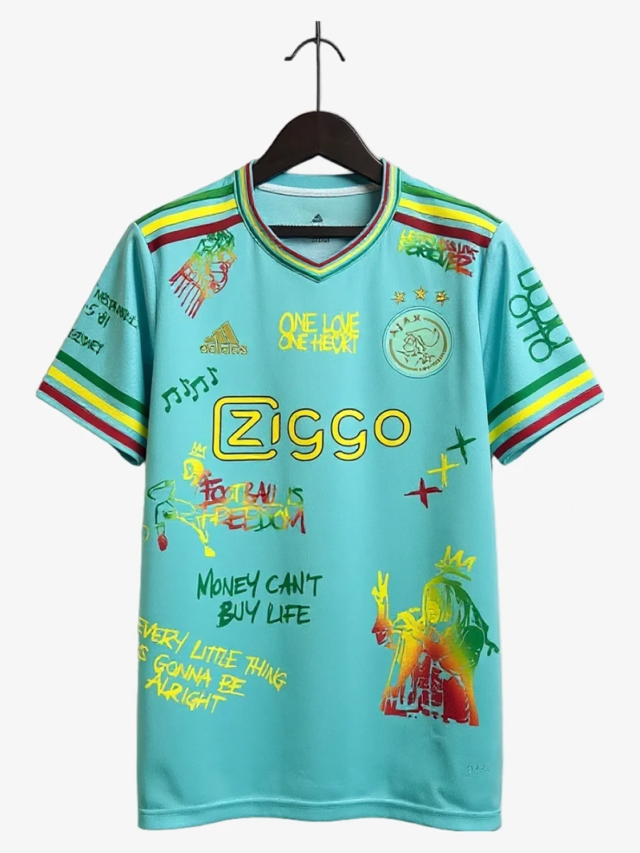 maillot-ajax-amsterdam-special-bob-marley-2025-2026-2 studio v12 Camisola Ajax Amsterdam Special Bob Marley 2025-2026