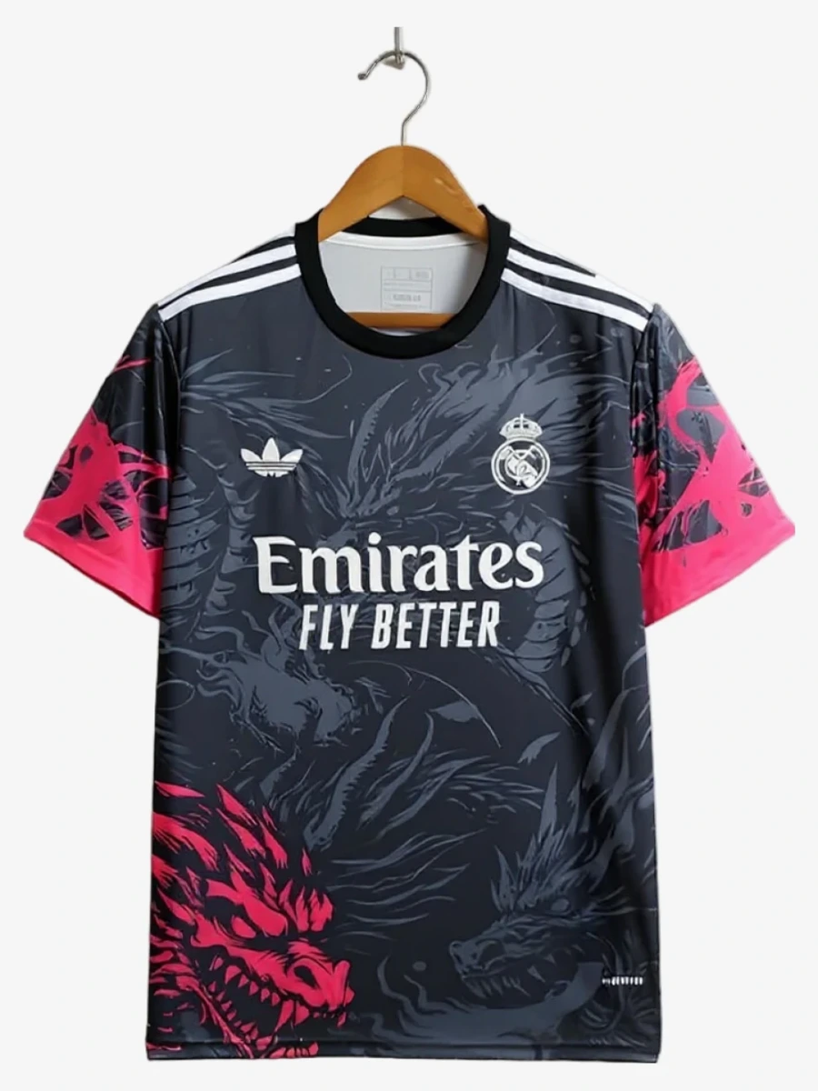 Camisola Concept Real Madrid Edição Dragão Vermelho Preto 2024-2025