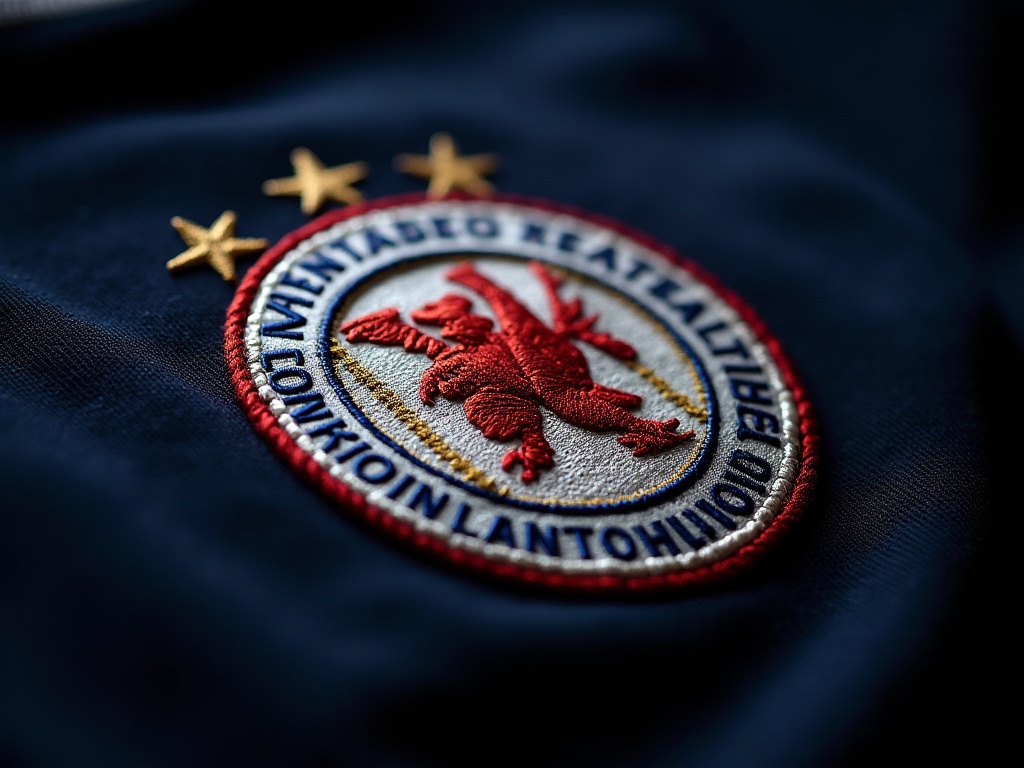 Broderie d'écusson de maillot de foot thai quality en gros plan