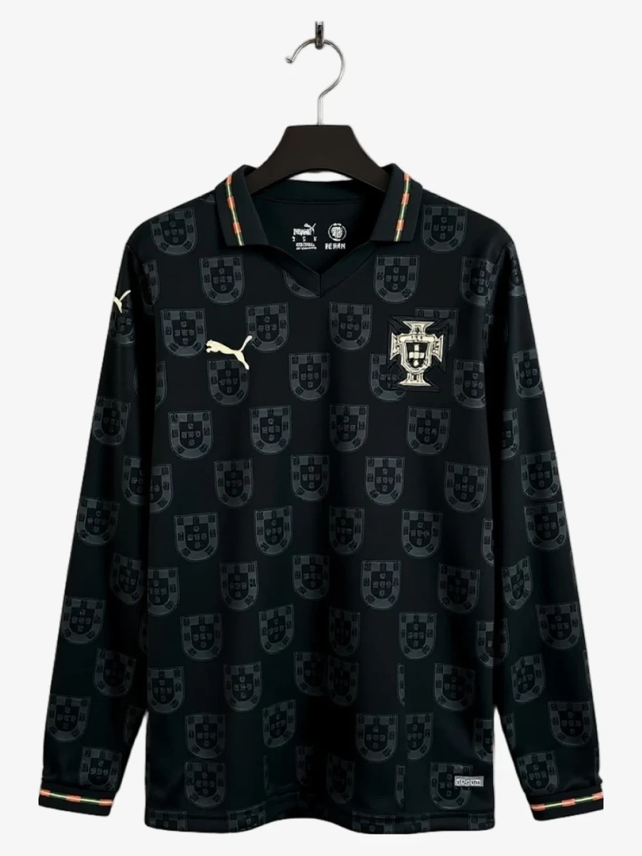 maillot-portugal-edition-speciale-eusebio-manches-longues-2025-2026 studio v12 Camisola Portugal Edição Especial Eusébio Mangas Compridas 2025-2026
