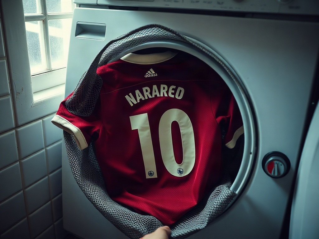 Camisola de futebol personalizada dentro de saco de malha para lavagem a 30 graus