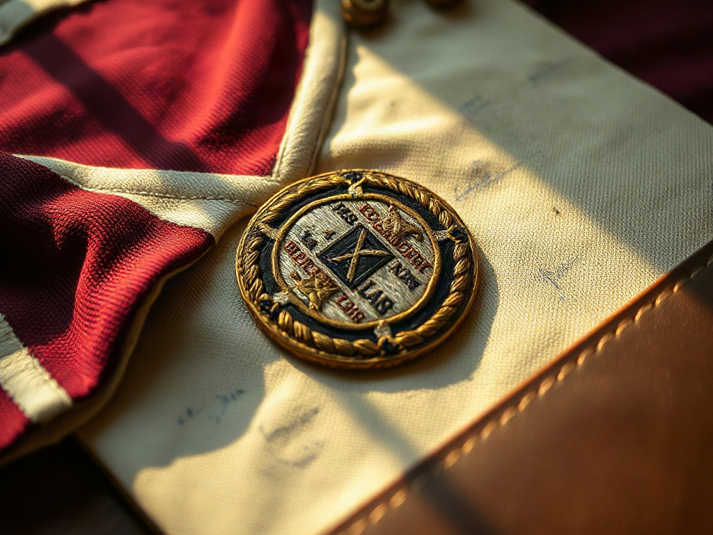 Detalhe de bordado numa camisola de futebol retro vintage com emblema em relevo